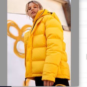 Glossy TNA Yellow Super Puff with Hood (Like-New)